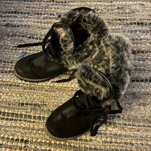 Black Fur-Lined Boots